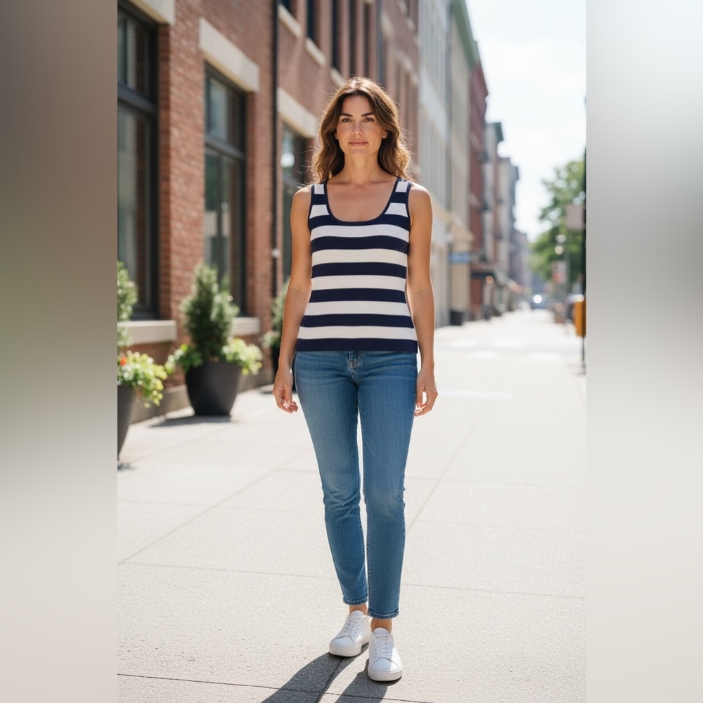 MARLED Women’s Striped Tank Top - Size Large   NWT!!